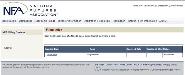 Filing Index